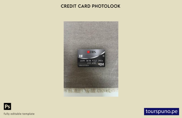 listo para imprimir plantilla frontal de aspecto fotográfico de tarjeta visa p 4